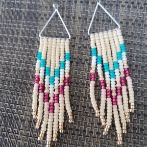 Beaded fringe earrings